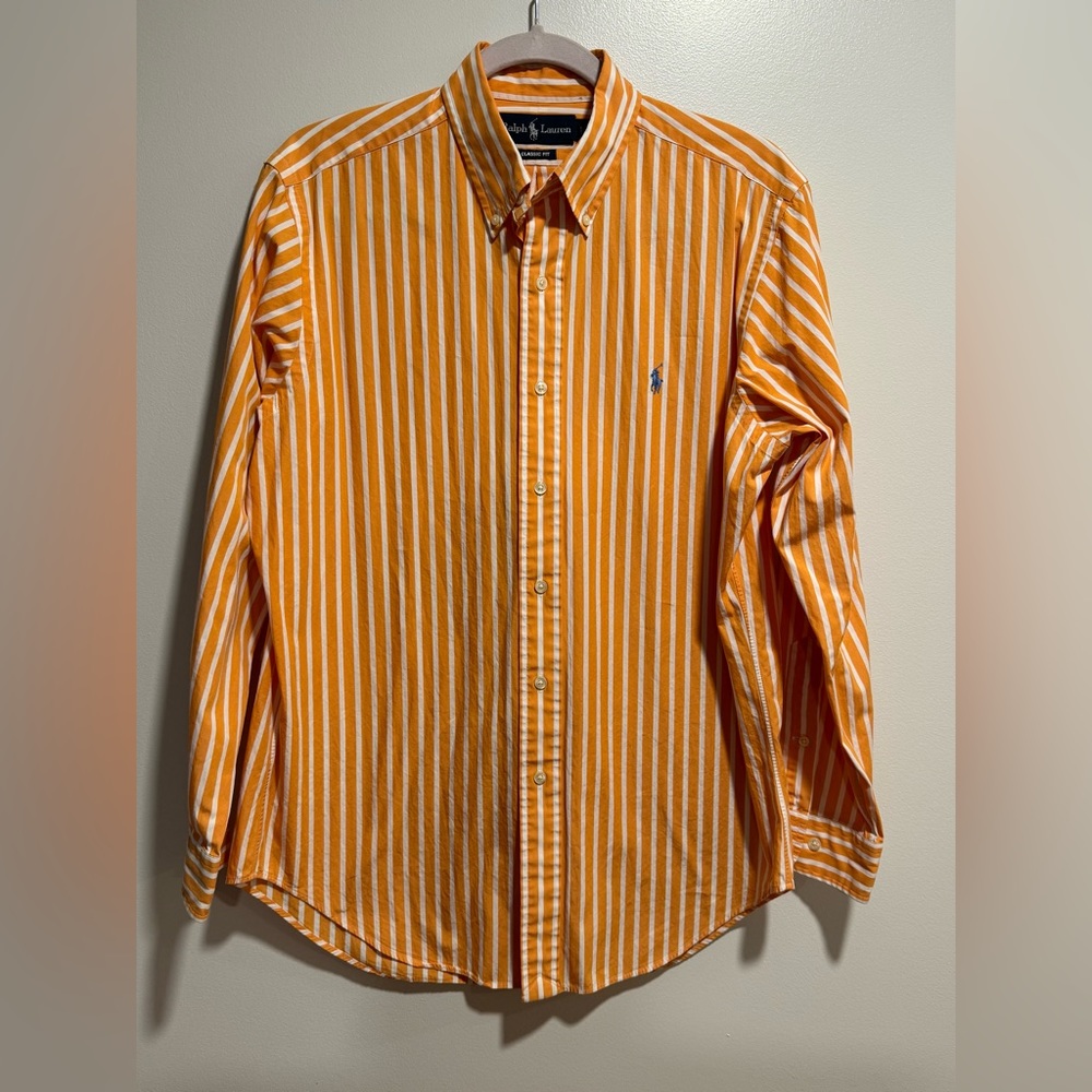 Ralph Lauren Size L Orange stripped Button down